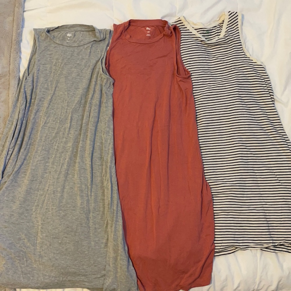 3 Dip brand long tank tops, small & X-small